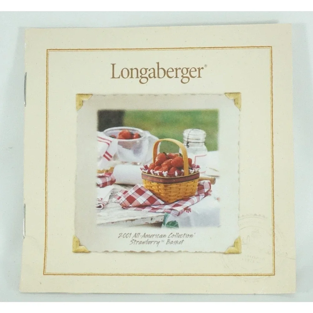 Longaberger 2001 Strawberry Basket Combo Liner Protector All-American Collection